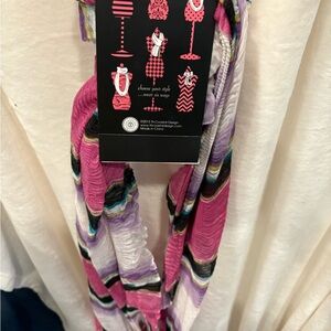 NWT Striped Pink and White Women's Scarf